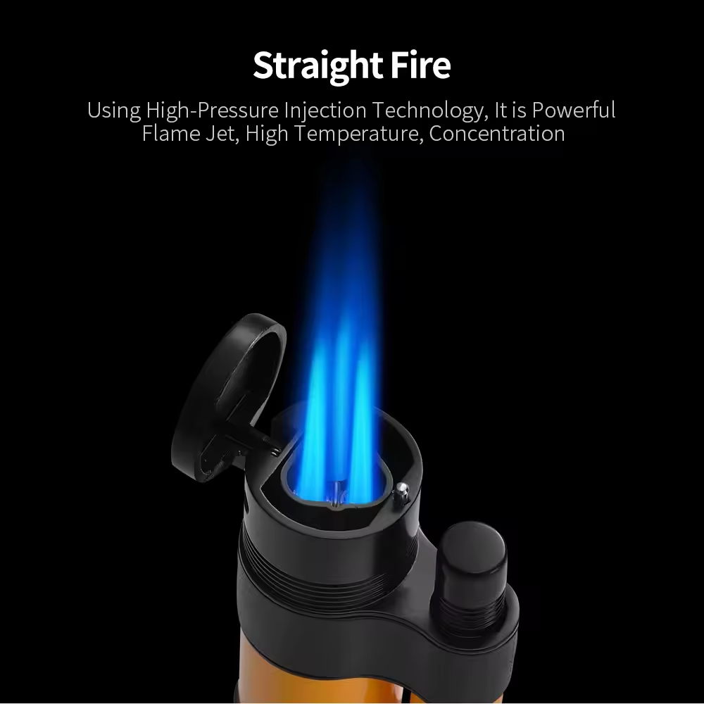 Personality Fashion Smoking Accessories Cigar Lighter jet Windproof 3 fire cigar lighter with box custom torch lighter cigar