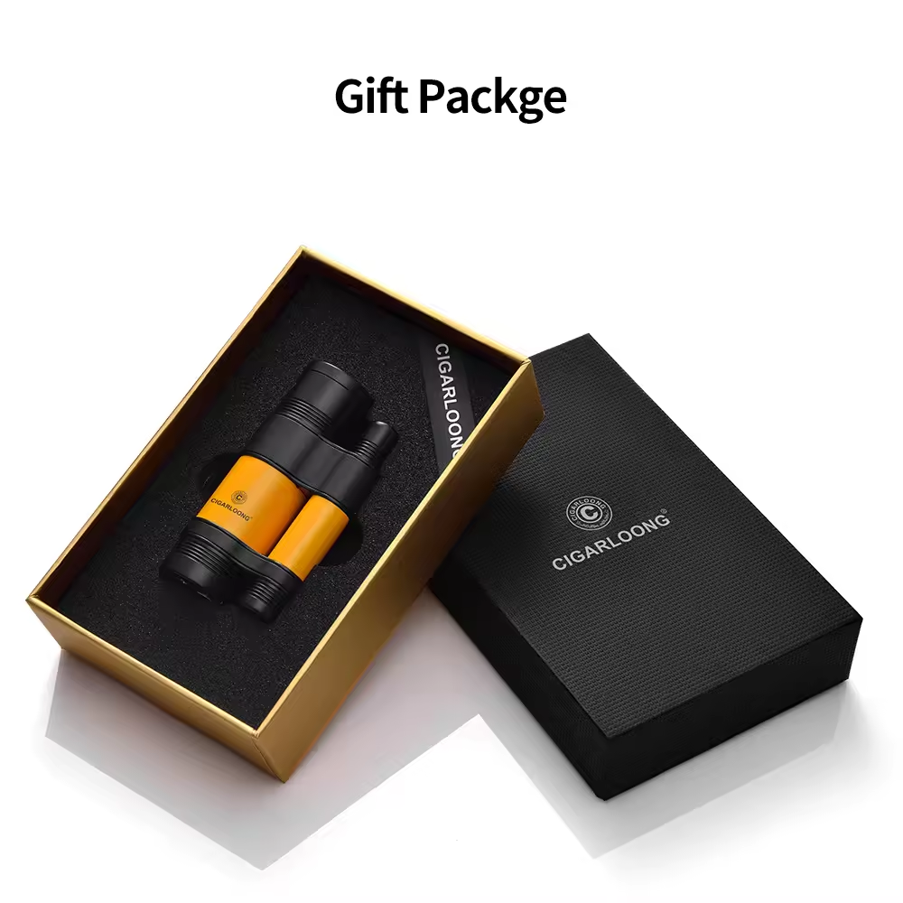 Personality Fashion Smoking Accessories Cigar Lighter jet Windproof 3 fire cigar lighter with box custom torch lighter cigar