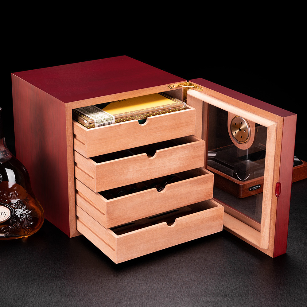 CIGARLOONG High-end high-quality grain cedar wood multi-layer cigar moisturizer box Storage Cigar Box