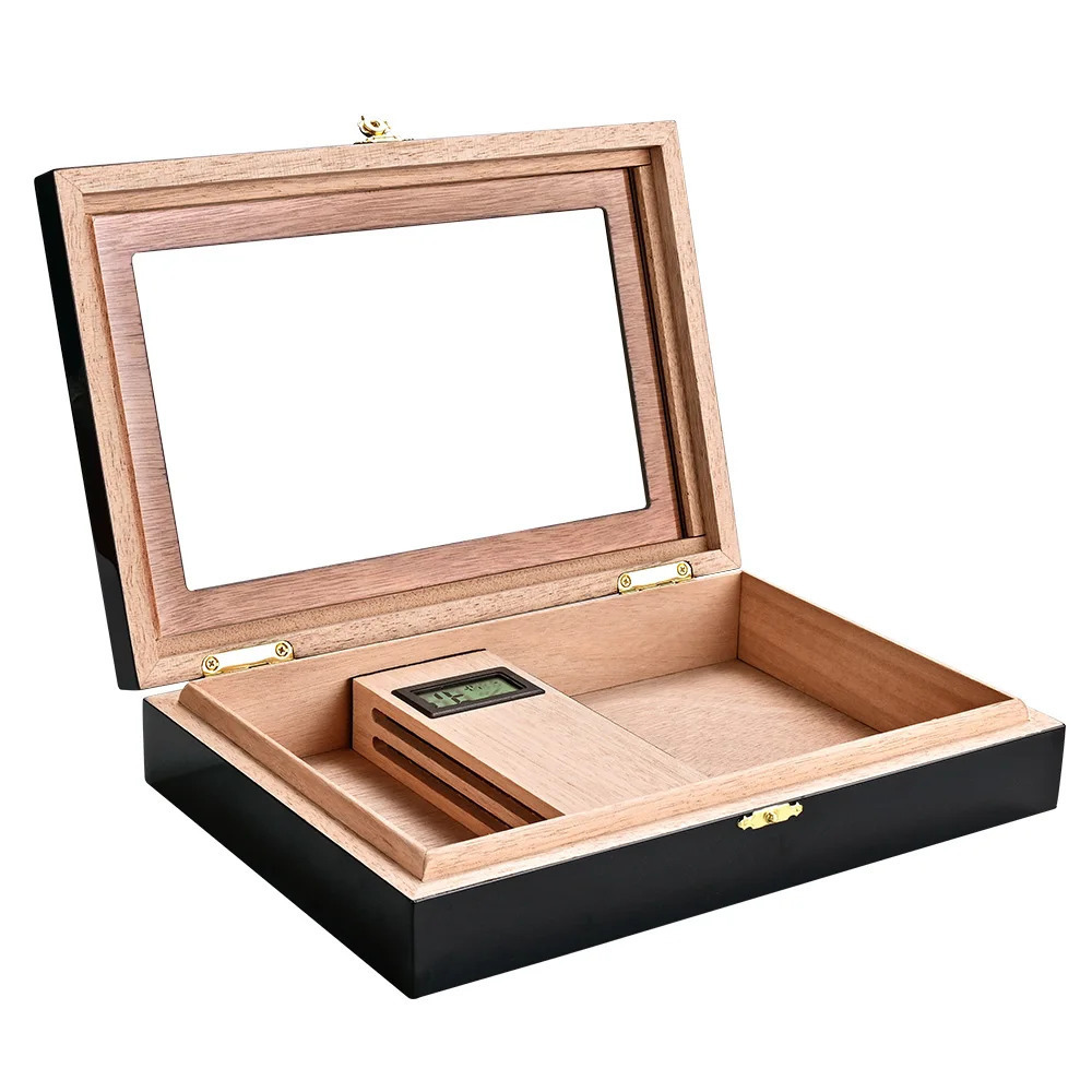 CIGARLOONG wholesale modern small travel portable solid cigar box bag cedar leather cigar case humidor