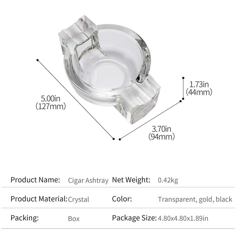 CIGARLOONG Indoor and outdoor and office practical creative personality large hole double slot crystal glass cigar ashtray