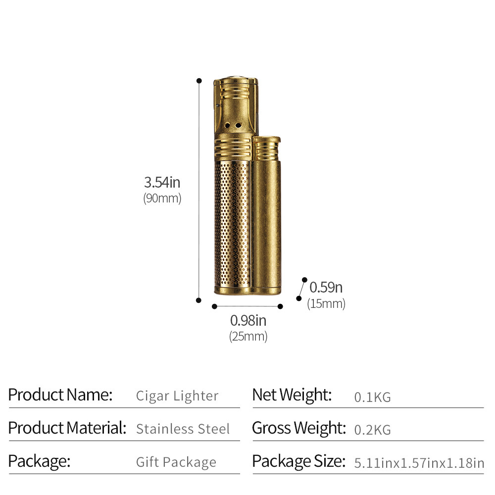 Metal Windproof Torch Lighter With Cigar Punch Adjustable Lighters Jet Portable Luxury Butane Gas Box