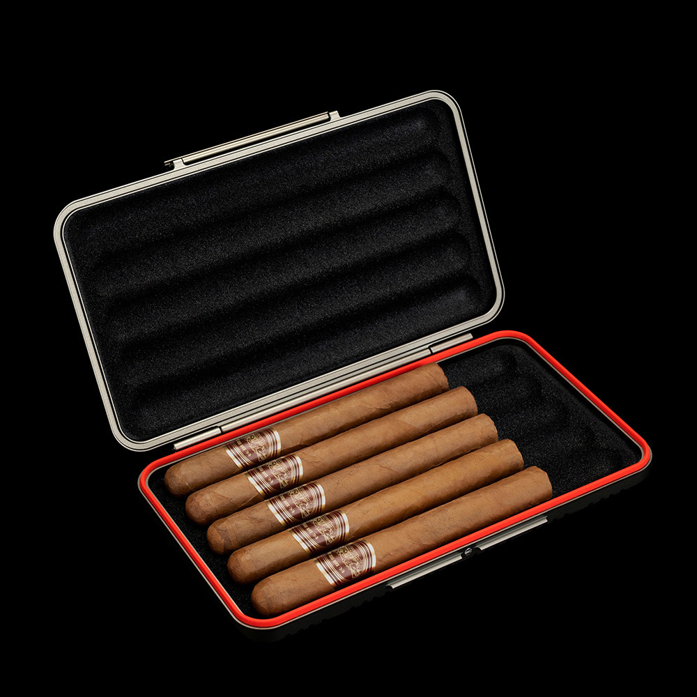 CIGARLOONG New Design Aluminium Humidor Cigar Travel Case Cigar Accessories Mini Portable Cigar Moisturizing display