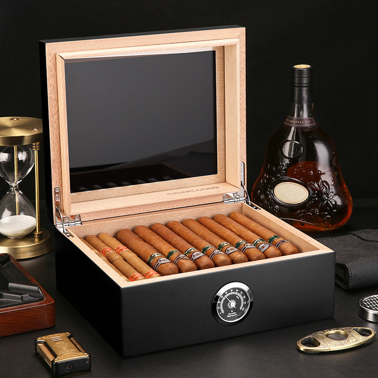 L CIGARLOONG High quality wholesale cedar wood cigar humidor, large capacity cigar moisturizer box