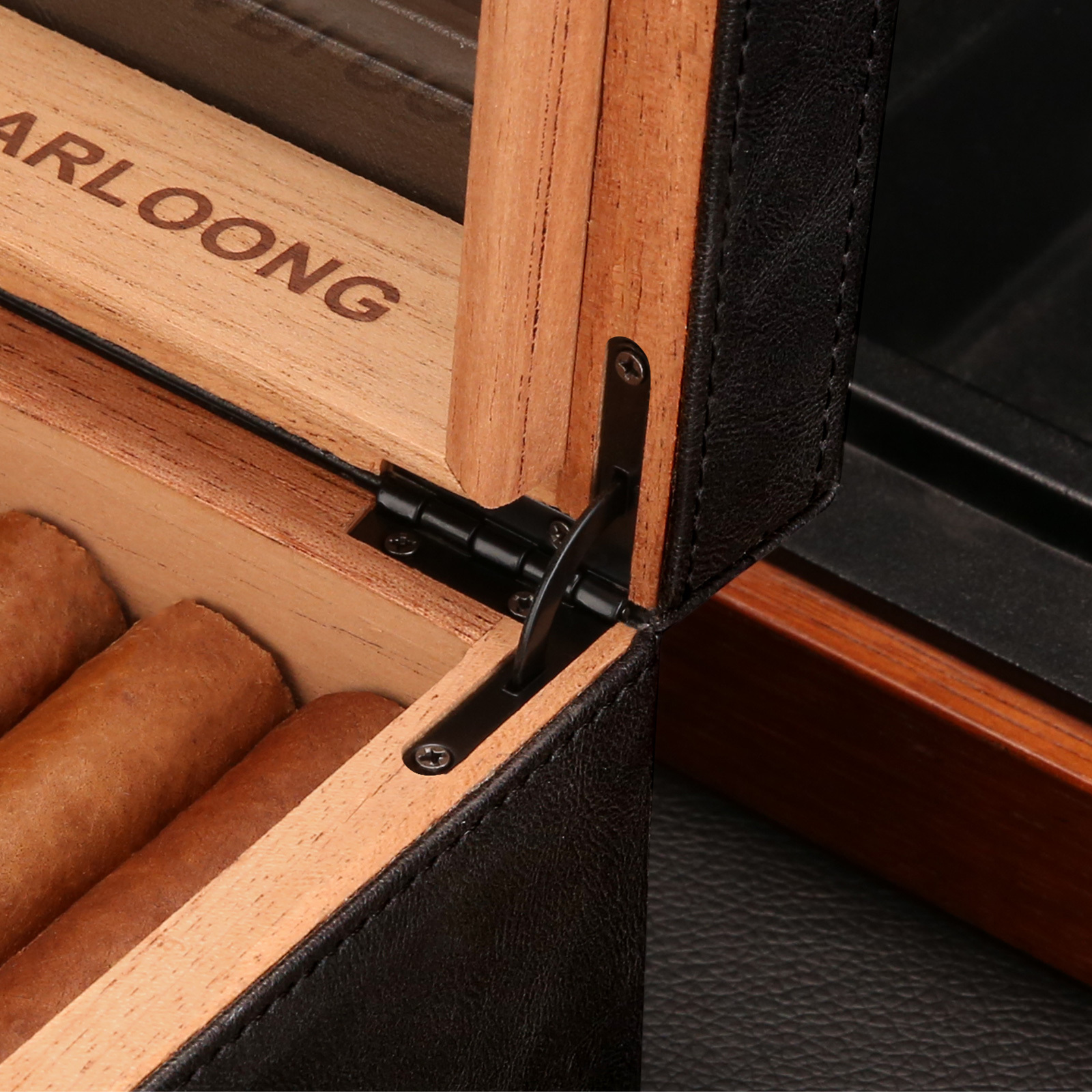 CIGARLOONG Hot selling Cigar moisturizing tool Equipped with a humidifier hygrometer custom wooden cigar box humidor