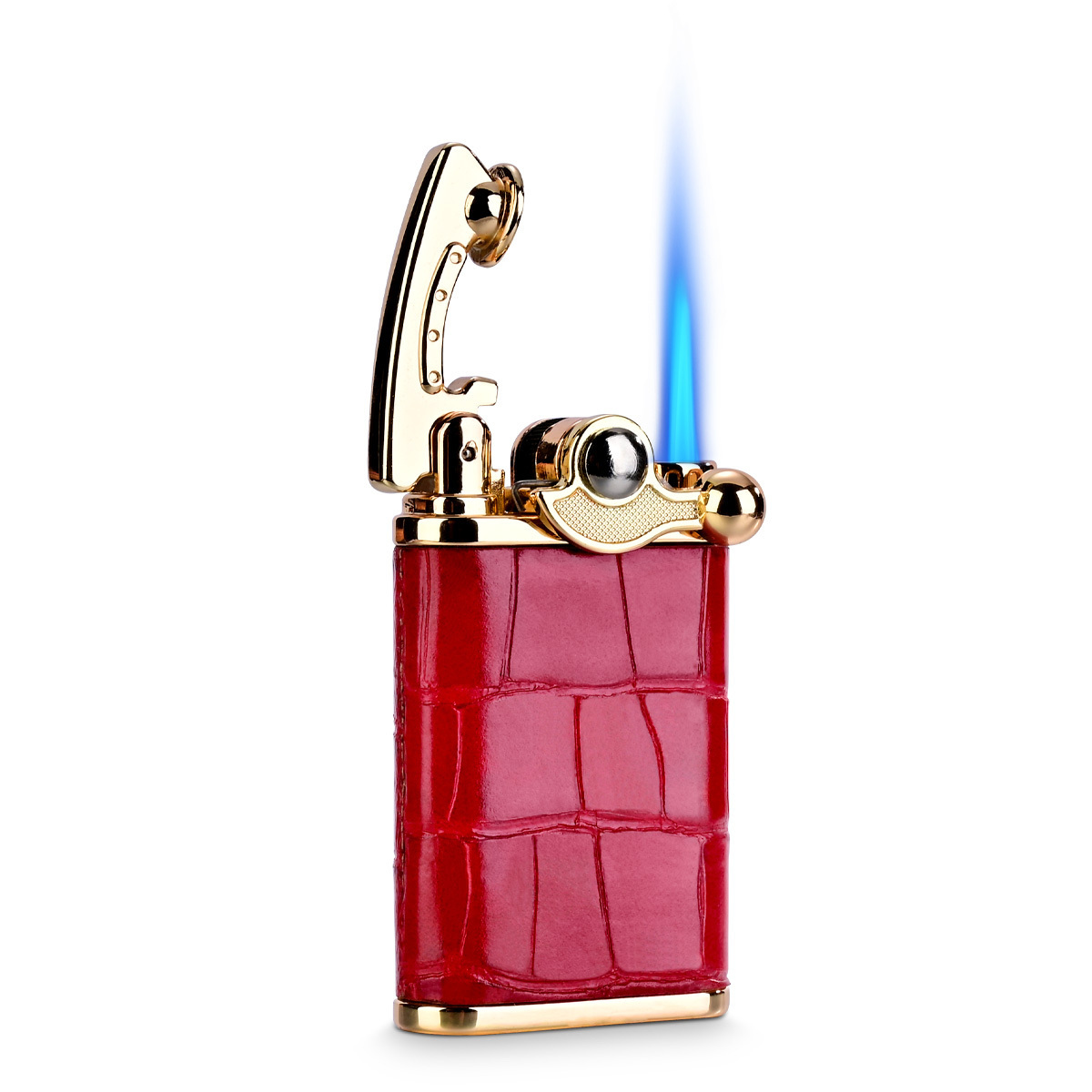 Best Selling Leather Single Flame Men's  Premium Cigar Lighter Luxury Windproof Metal Cigar Torch Lighter