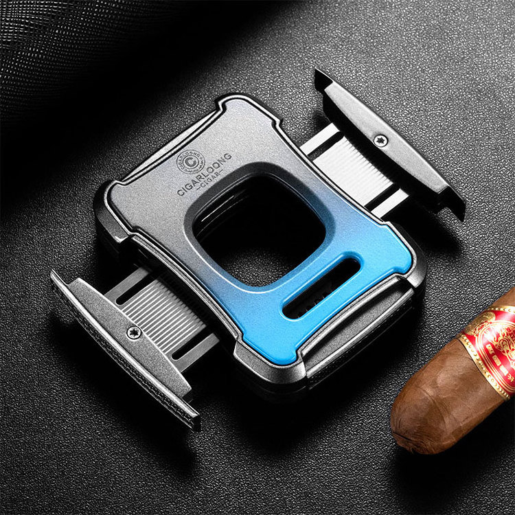 Z Personalized Sharp and durable semi-automatic pull ring cigar accessories portable stainless steel cigar cutter