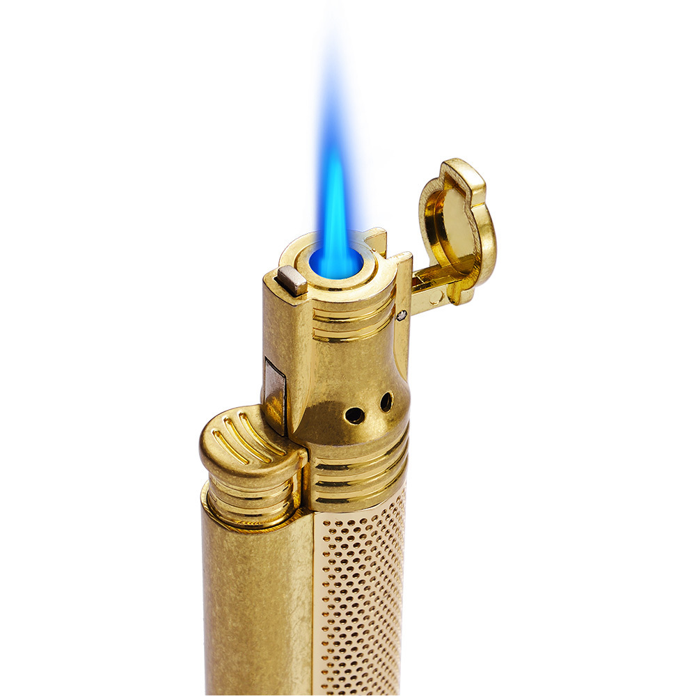 Metal Windproof Torch Lighter With Cigar Punch Adjustable Lighters Jet Portable Luxury Butane Gas Box