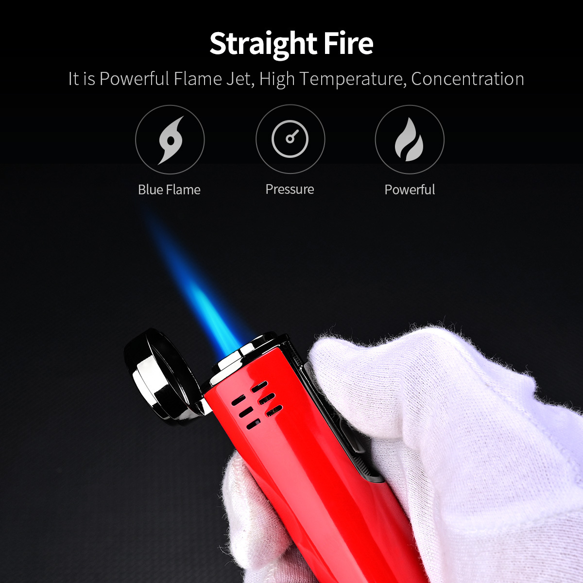 Premium cigar lighter windproof metal cigar torch lighter butane cigar lighters custom logo vaper