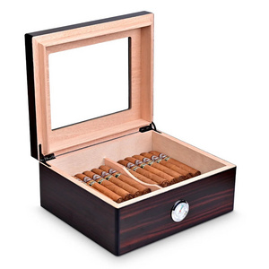 CIGARLOONG For 50 Humidors with Hygrometer and Humidifier, Cedar Wood Large Capacity Cigar Humidor