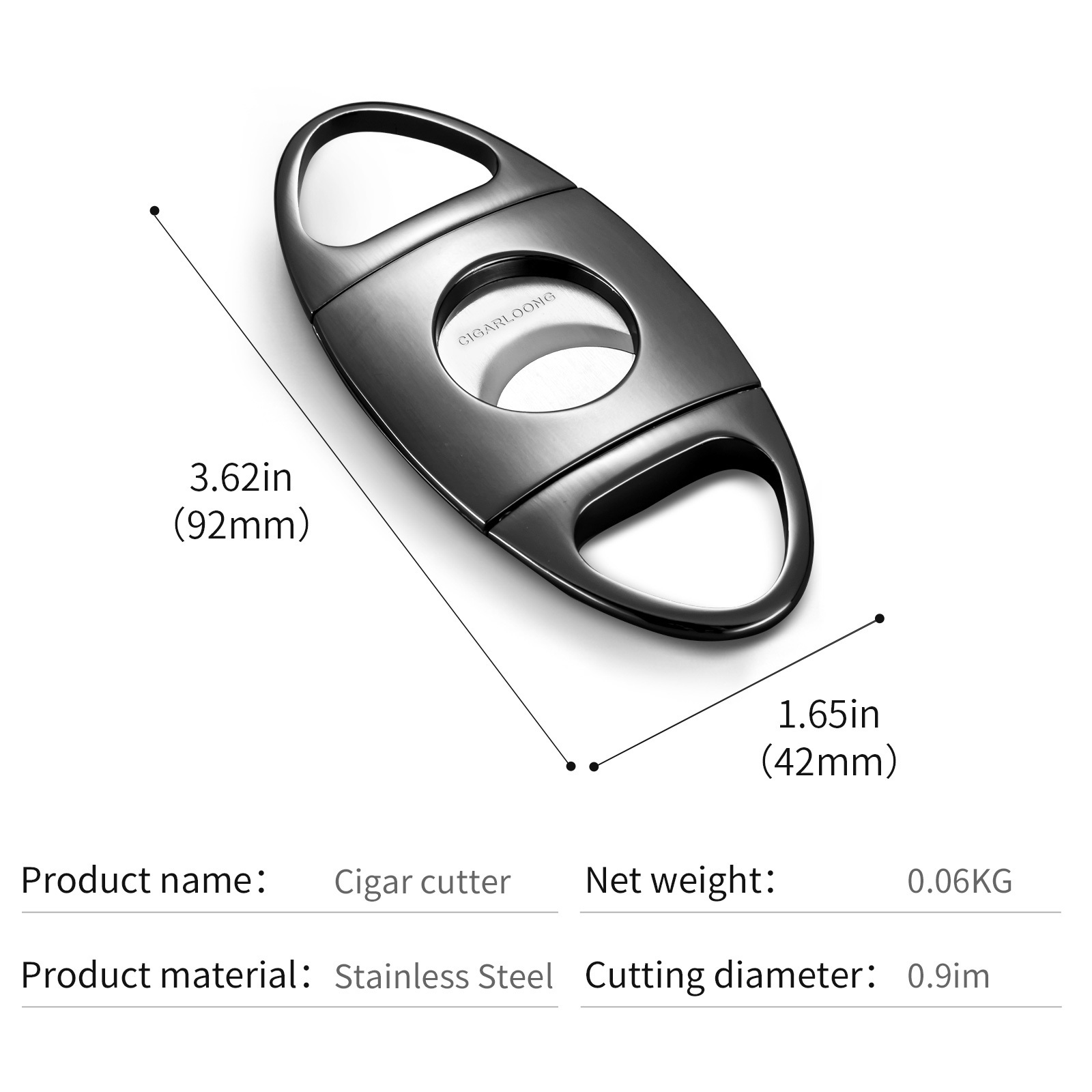 CIGARLOONG exquisite gift box packaging, stainless steel cigar cutter windproof lighter ashtray cigar tools three sets