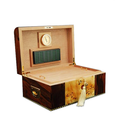 CIGARLOONG Portable Travel Cedar Wood Cigar Humidor Box Holds 100pcs Cigars Case With Humidifier Cigar Accessories