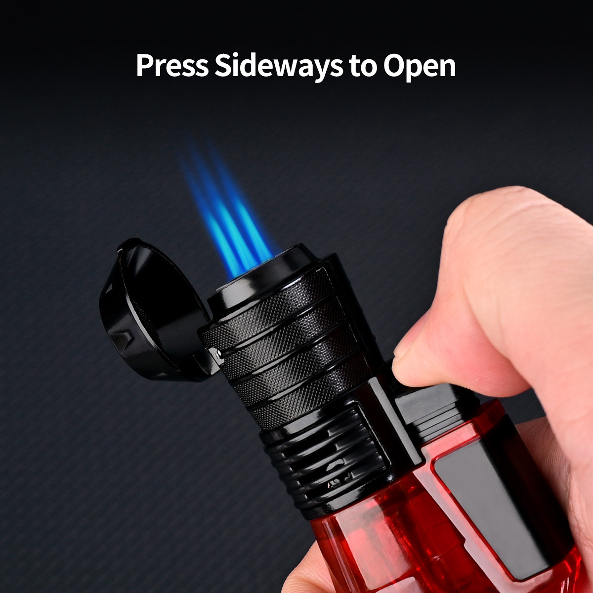 Mini Plastic Butane Torch Lighter Adjustable Triple Jet Flame Cigar Lighter for Smoke Shop BBQ Cigar Lighters