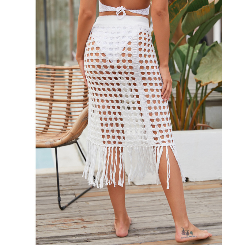 Fashion Color Beach Wrap Crochet Cover Up Swimwear Sarong Bikini Swim Skirt Beach Cover Up Swimwear Wrap Skirt