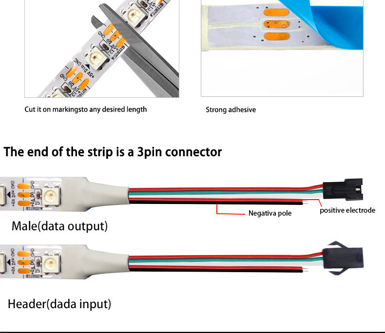 Smart Led Strip Light Ws2811 Ws2812b 5v  Digital Led Strip With Wifi App Remote Controller Rgb Rgbw  For Parties