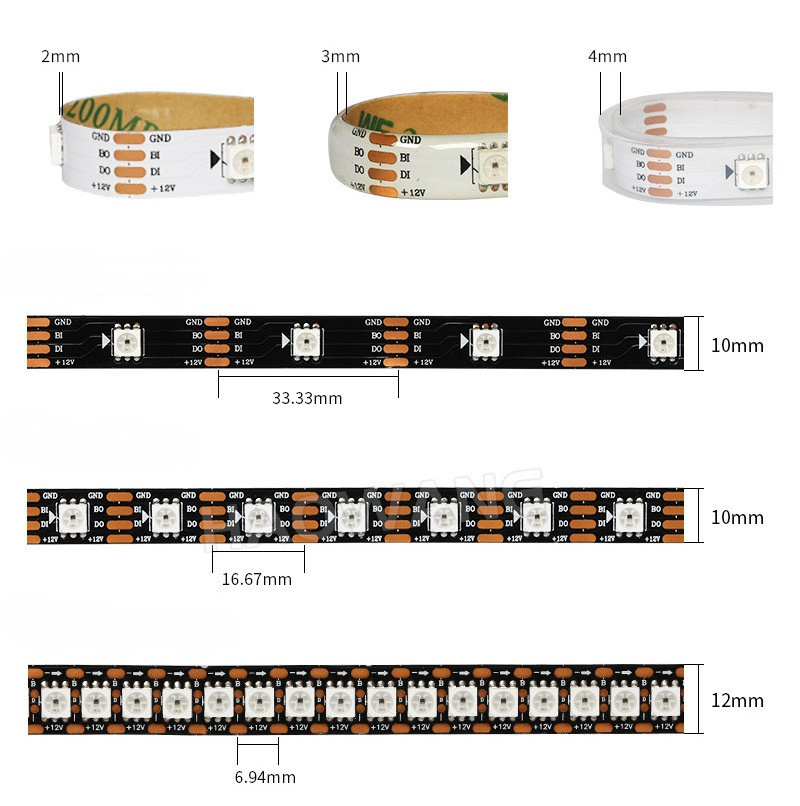 Smart Led Strip Light Ws2811 Ws2812b 5v  Digital Led Strip With Wifi App Remote Controller Rgb Rgbw  For Parties