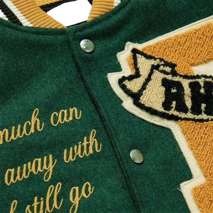 Custom Unisex Chenille Embroidery Leather Sleeve High Quality Baseball Letterman Varsity Jacket For Women