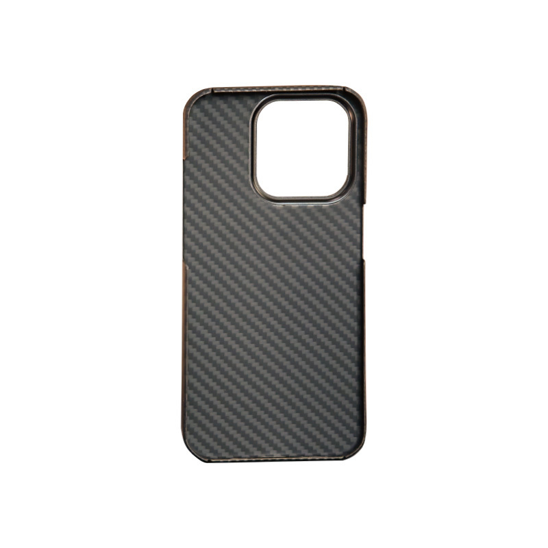 M Black Classic Magnetic Wireless Charging Mobile Cover Aramid Carbon Fiber Phone Cover Compatible with iPhone 15 Pro Max