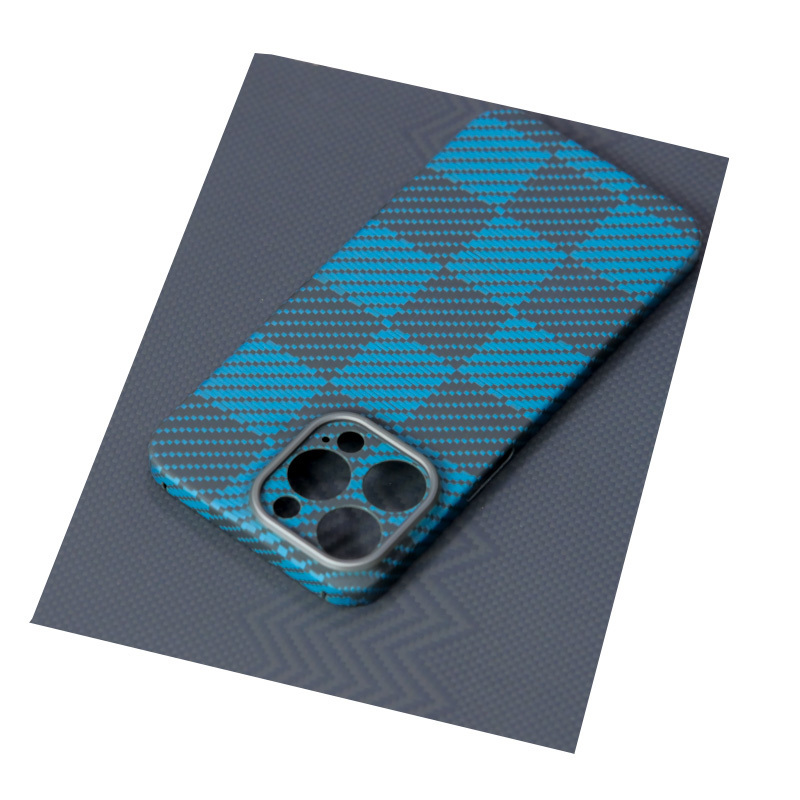 Hot Selling Classic Design Blue Magnetic Wireless Charger Customized Aramid Fiber Phone Case Supports All Phones