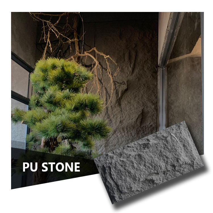 High Quality Exterior Decoration 3D PU Stone Wall Panel Polyurethane Artificial Stone Look PU Stone Panel