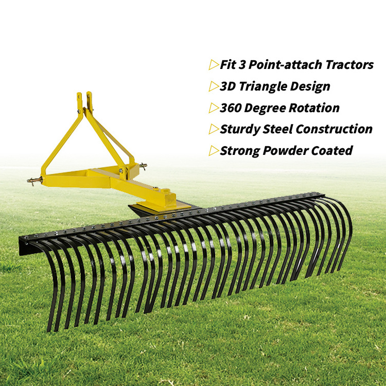 Farm Cultivator ATV/UTV Attachment System With Rake Kit Tractor Straw Rake Stick Hay Rake