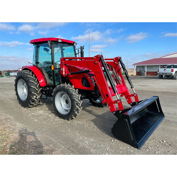 Cabin Agricultural  Tractors With Implements And Loader EPA 4WD 75hp Farming Tractor