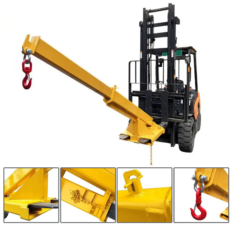 Forklift Jib Crane Forklift Boom Bearing 3T-7T Telescopic Forklift Boom Attachments