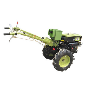 Hand Ploughing Machine China Power Tiller Walk Behind Tractor Two Tractor Diesel 2 Wheel Walking Tractor