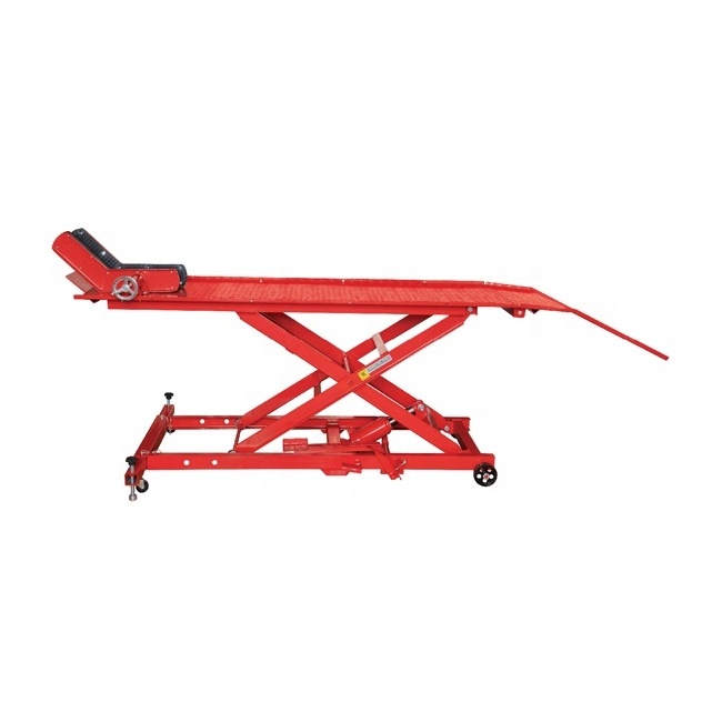 1000LB CE OEM Pneumatic Motorcycle Scissor Lifting Repair Device Hydraulic Cylinder Steel Lifter Air Motorcycle Lift Table Bed