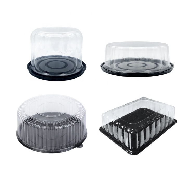 6 12 inch Disposable Cake Box Dome Decorative Plates for Cake Presentation Round Plastic Packaging Cake Container With Lid