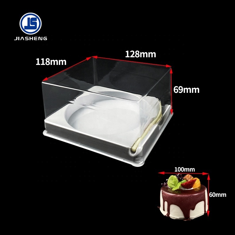 4 inch Transparent Cake bonbon desserts box Packing Disposable Plastic boxes for cakes Slice Mini pet cake box plastic