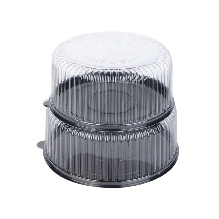 6 12 inch Disposable Cake Box Dome Decorative Plates for Cake Presentation Round Plastic Packaging Cake Container With Lid