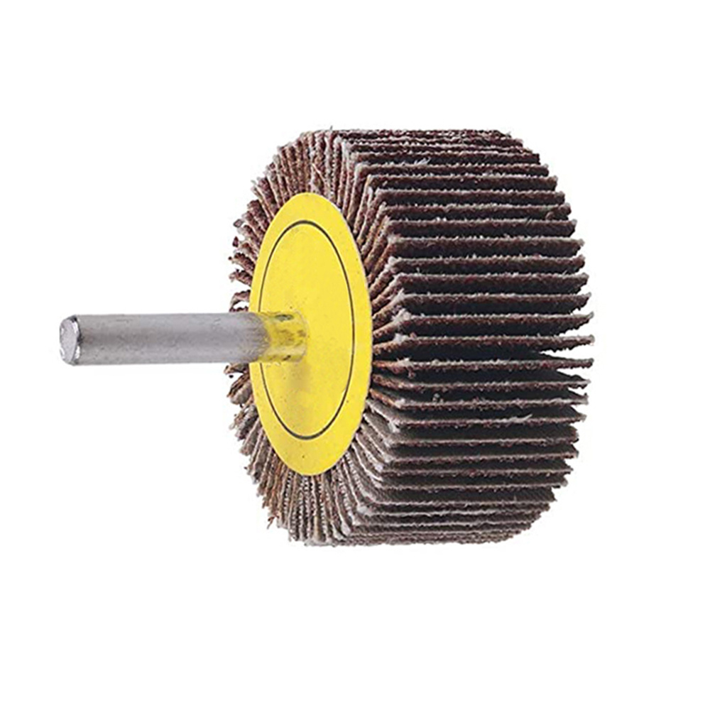 Die Grinder Attachments Cylindrical Shape Aluminum Oxide Flap Wheel with Shaft for Stainless Steel and Metal Grinding Polishing