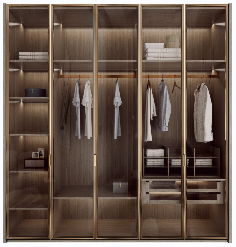 Factory supply price Luxury stylish Cabinet Walk in Wardrobe Powerful storage system cloth closet solid wood wardrobe