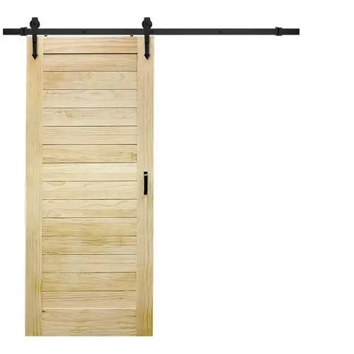 Black rail high quality home interior door mirrored bi-fold barn door wooden sliding barn door for bathroom