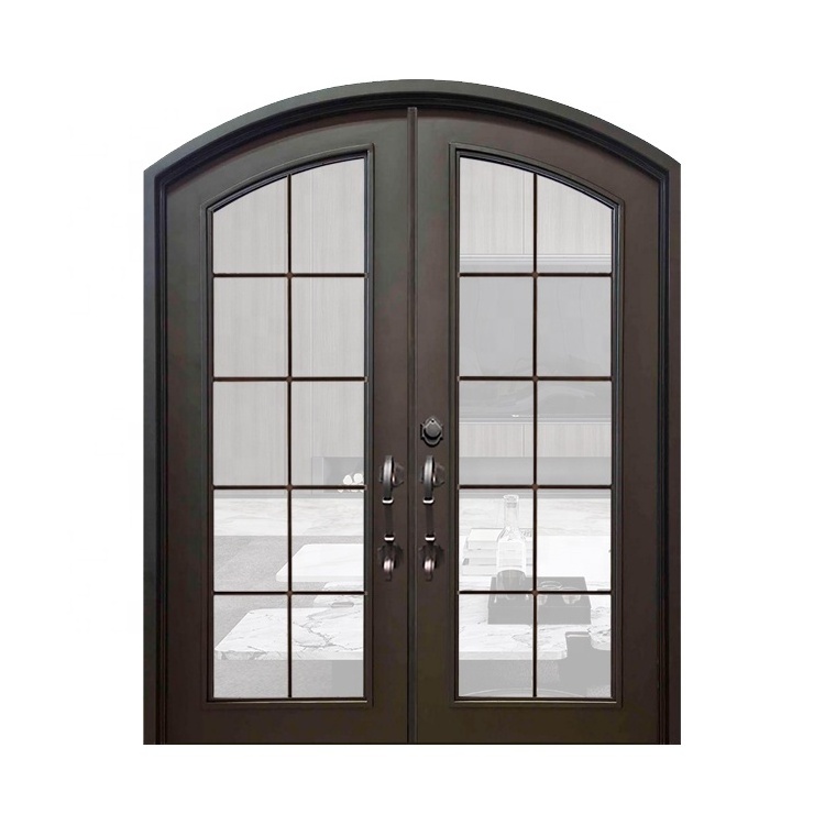 CASEN Latest luxury exterior wood door arch design entrance door with glass