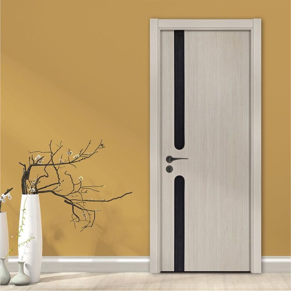 Casen simple design interior PVC door Melamine door Flat design wooden door for house