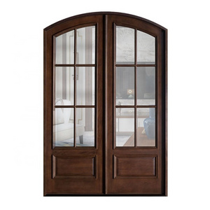 CASEN Latest luxury exterior wood door arch design entrance door with glass