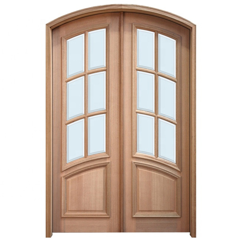 hot sale double wooden entry door with arched frame front double door arch main entrance double door