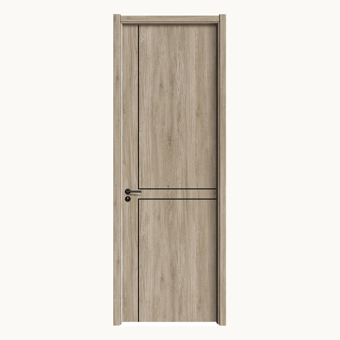 CASEN New Interior Hinged Solid Wood Door Bedroom Frameless Hidden Door Invisible Set Wooden Door Customizable