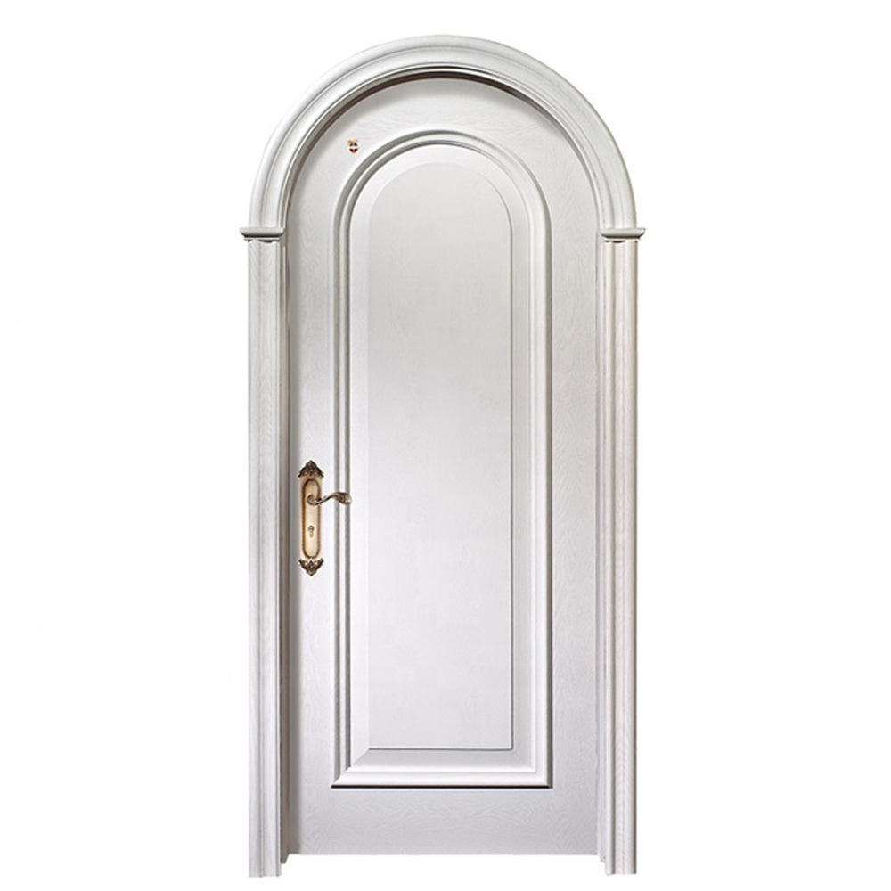 CASEN fancy design white primed cherry interior wooden rounded door