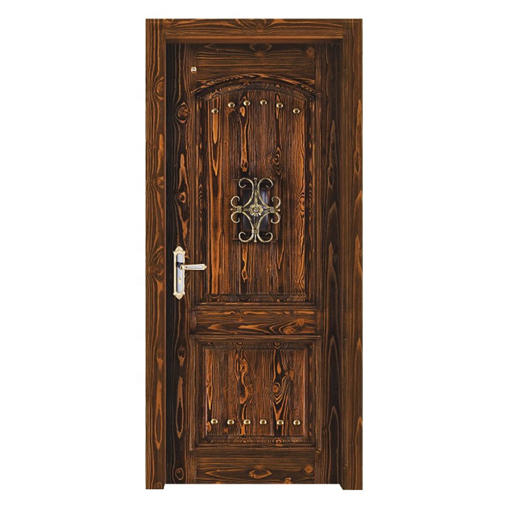 CASEN Rustic looking knotty pine wood entry door