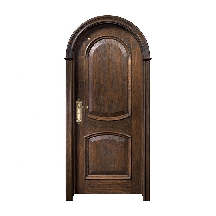 European style Simple design arched Entry wooden door or interior wooden door