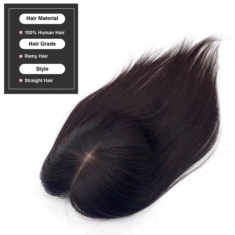 Silk Top Hair Topper Chinese Cuticle Remy Hair Toupee For Women Hairpieces With Clips