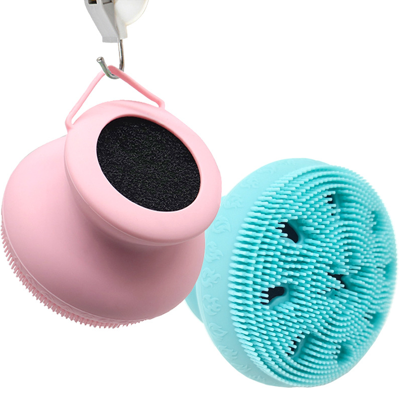 Wholesale Soft Loofah Shower Brushes Exfoliating Silicone Body Scrubber and Hair Shampoo Brush