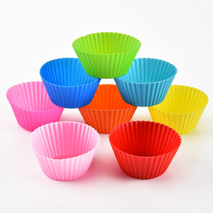 Non stick silicone baking cups reusable silicone muffin cup mold colorful silicone cupcake Liners