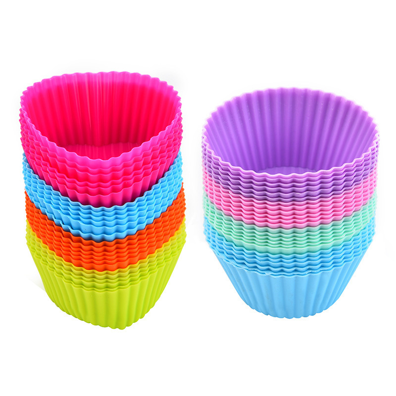 Non stick silicone baking cups reusable silicone muffin cup mold colorful silicone cupcake Liners