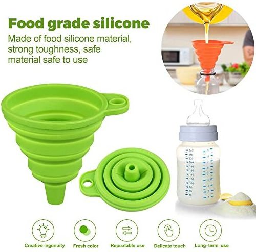 Flexible soft silicone collapsible funnel kitchen foldable funnel