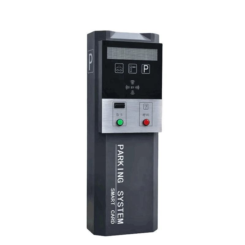 barrier gate with car parking ticket machine for residential area parking entrance ticket parking lot management system