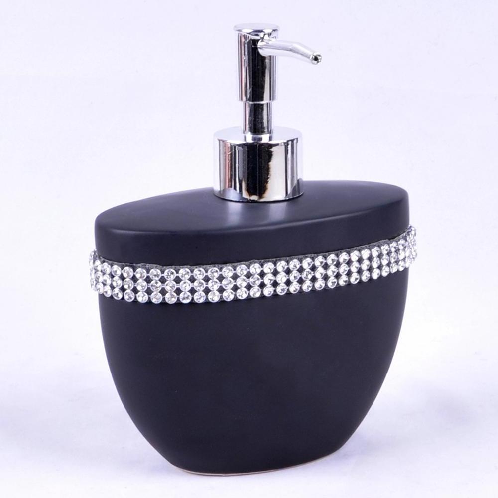 Black Matt Acrylic Diamond Ceramic Mosaic Bathroom Accessories